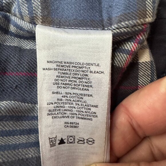 Columbia Jacket Mens Medium Full Zip Hood Flannel Lined Dark Grey Blue - Picture 11 of 11